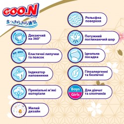 Підгузки Goo.N Premium Soft для дітей (L, 9-14 кг, 52 шт.) фото-7