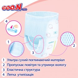 Трусики-підгузки Goo.N Plus для дітей (XL, 12-20 кг, 38шт) фото-12