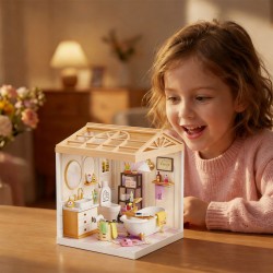 Конструктор-румбокс Mini House серії Інтер'єр – Ванна кімната (світло) фото-8