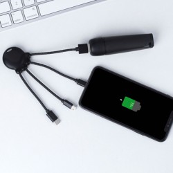 Універсальний Кабель Для Зарядження Пристроїв Від Usb Xoopar - Octopus (Чорний, Type-C, Lighting, Microusb) фото-3