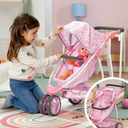 Трехколесная коляска для куклы Baby Born – Цветочный стиль Делюкс (складная) фото-6