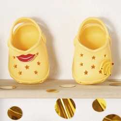 Обувь для куклы BABY BORN - Cандалии с значками (желтые) фото-3