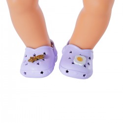 Взуття для ляльки BABY BORN - Сандалі зі значками (бузкові) фото-2