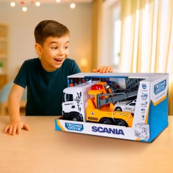 Игровой набор серии Mid Truck – Эвакуатор Scania с машиной полиции (свет, звук) фото-4