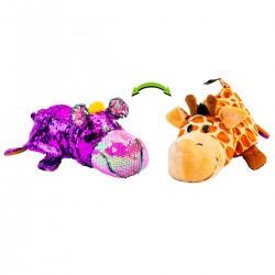 Мягкая Игрушка С Пайетками 2 В 1 - ZooPrяtki - Жираф-Бегемот (30 Cm) фото-3