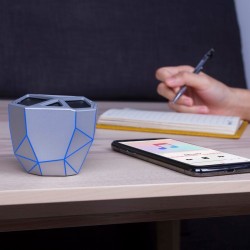 Акустика Xoopar - Geo Speaker (Серебристая С Синей Led-Подсветкой,Bluetooth,Моно) фото-1