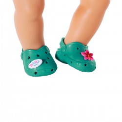 Взуття для ляльки BABY BORN - Сандалі зі значками (зелені) фото-2