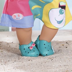 Обувь для куклы BABY BORN - Cандалии с значками (зеленые) фото-3