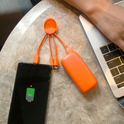 Портативна Батарея Xoopar - Weekender (Помаранчева, 5000  Ма*Год, С Універсальным Кабелем) фото-5