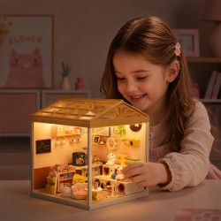 Конструктор-румбокс Mini House серии Интерьер – Котокафе (свет) фото-2