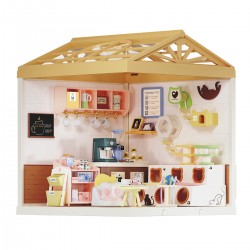 Конструктор-румбокс Mini House серии Интерьер – Котокафе (свет) фото-4