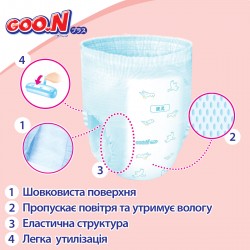 Трусики-підгузки Goo.N Plus для дітей (розмір 6(XXL), 13-25кг, 28 шт.) фото-8