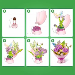 Конструктор в капсуле Max серии Bouquets S1 – Букет роз (свет) фото-3