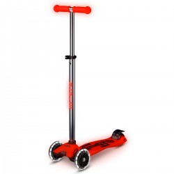 Самокат Micro серии Maxi Deluxe Glow LED - Красная аура