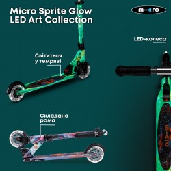 Самокат Micro серии Sprite Glow LED Art Collection – Космос фото-9