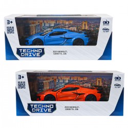 Автомодель - Chevrolet Corvette Z06 2023 (оранжевый, светло-голубой) фото-8