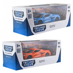Автомодель - Chevrolet Corvette Z06 2023 (оранжевый, светло-голубой) фото-9