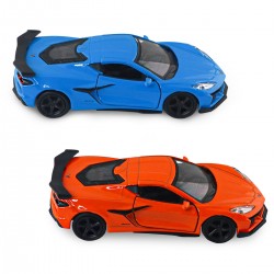 Автомодель - Chevrolet Corvette Z06 2023 (оранжевый, светло-голубой) фото-13