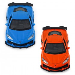 Автомодель - Chevrolet Corvette Z06 2023 (оранжевый, светло-голубой) фото-15