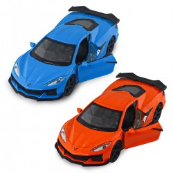 Автомодель - Chevrolet Corvette Z06 2023 (оранжевый, светло-голубой) фото-16