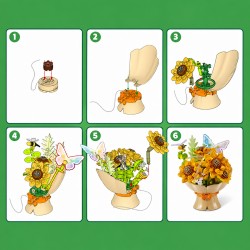 Конструктор в капсуле Max серии Bouquets S1 – Букет подсолнечников (свет) фото-3