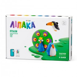 Набор пластилина Липака - Птицы: Пингвин, павлин, тукан Набор пластилина Липака - Птицы: Пингвин, павлин, тукан