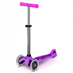Самокат Micro серии Mini Deluxe Glow LED - Морозный розовый