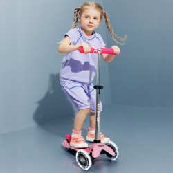 Самокат Micro серии Mini Deluxe Glow LED - Морозный розовый фото-11