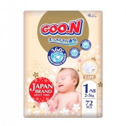 Підгузки Goo.N Premium Soft для немовлят (NB, до 5 кг, 72 шт) фото-2