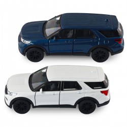 Автомодель - Ford Explorer 2023 (перламутрово-белый, голубой металлик) фото-8