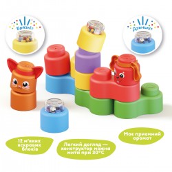 Розвивальний конструктор Kiddi Smart серії Kiddi Soft – Дивозвуки та кольори фото-3
