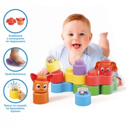 Розвивальний конструктор Kiddi Smart серії Kiddi Soft – Дивозвуки та кольори фото-4