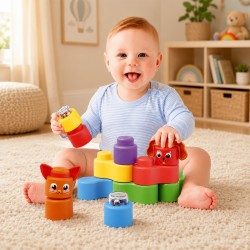 Розвивальний конструктор Kiddi Smart серії Kiddi Soft – Дивозвуки та кольори фото-5