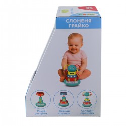 Інтерактивна іграшка, що розвиває, Kiddi Smart – Слоненя Грайко (українська) фото-4