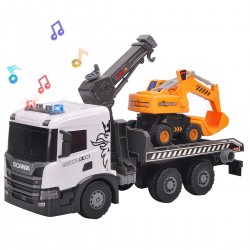 Ігровий набір серії Super Big Truck – Автокран Scania з екскаватором (світло, звук)