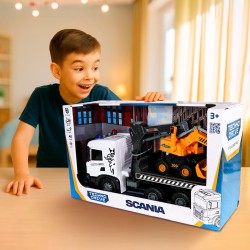Игровой набор серии Super Big Truck – Автокран Scania с экскаватором (свет, звук) фото-2