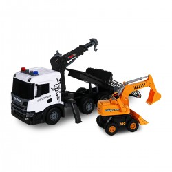 Игровой набор серии Super Big Truck – Автокран Scania с экскаватором (свет, звук) фото-12