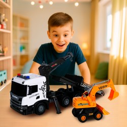Игровой набор серии Super Big Truck – Автокран Scania с экскаватором (свет, звук) фото-14
