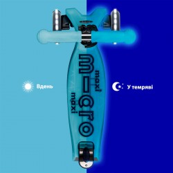 Самокат Micro серії Maxi Deluxe Glow LED – Синій кришталь фото-8
