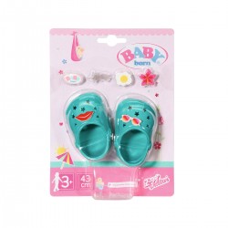 Взуття для ляльки BABY born - Святкові сандалі з значками (сині) фото-1
