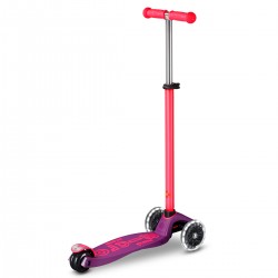 Самокат Micro серии Maxi Deluxe Neon LED - Ультра розовый фото-3