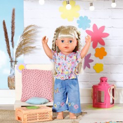 Одежда для куклы Baby Born - Цветочный джинс фото-3