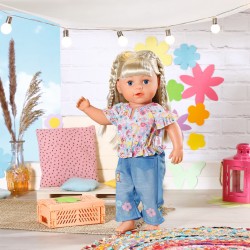 Одежда для куклы Baby Born - Цветочный джинс фото-4