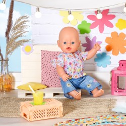 Одежда для куклы Baby Born - Цветочный джинс фото-5