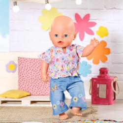 Одежда для куклы Baby Born - Цветочный джинс фото-6