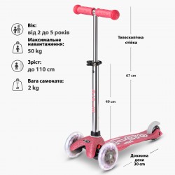 Самокат Micro серії Mini Deluxe Fairy Glitter LED – Рожевий фото-9