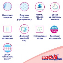 Підгузки Goo.N Plus для дітей (розмір 2(S), 4-8 кг, 62 шт) фото-3