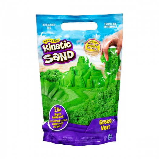 Пісок для дитячої творчості - KINETIC SAND COLOUR (зелений, 907 g) фото-3
