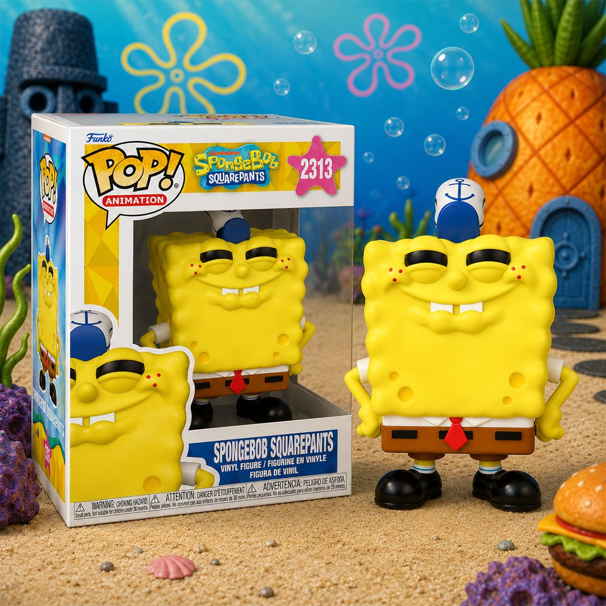 Фігурка Funko POP! Губка Боб Квадратні Штани посміхається 9,6 см — превʼю 3
